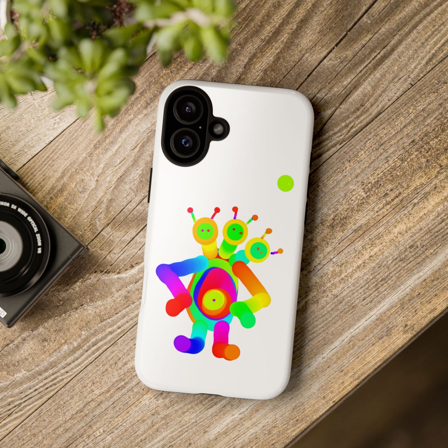 Three Headed Martian with Green Moon / Phone Cases