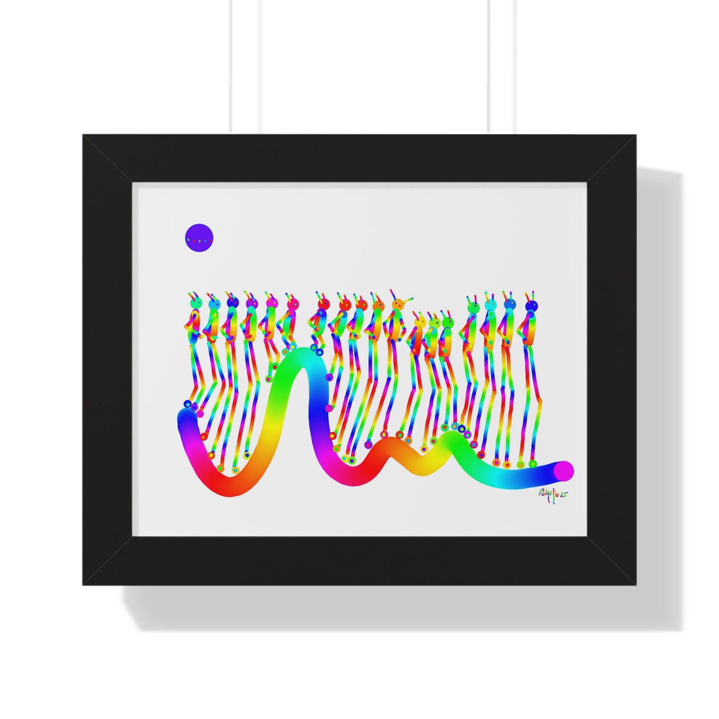 Martians Going Together to the Right / Framed Horizontal Poster