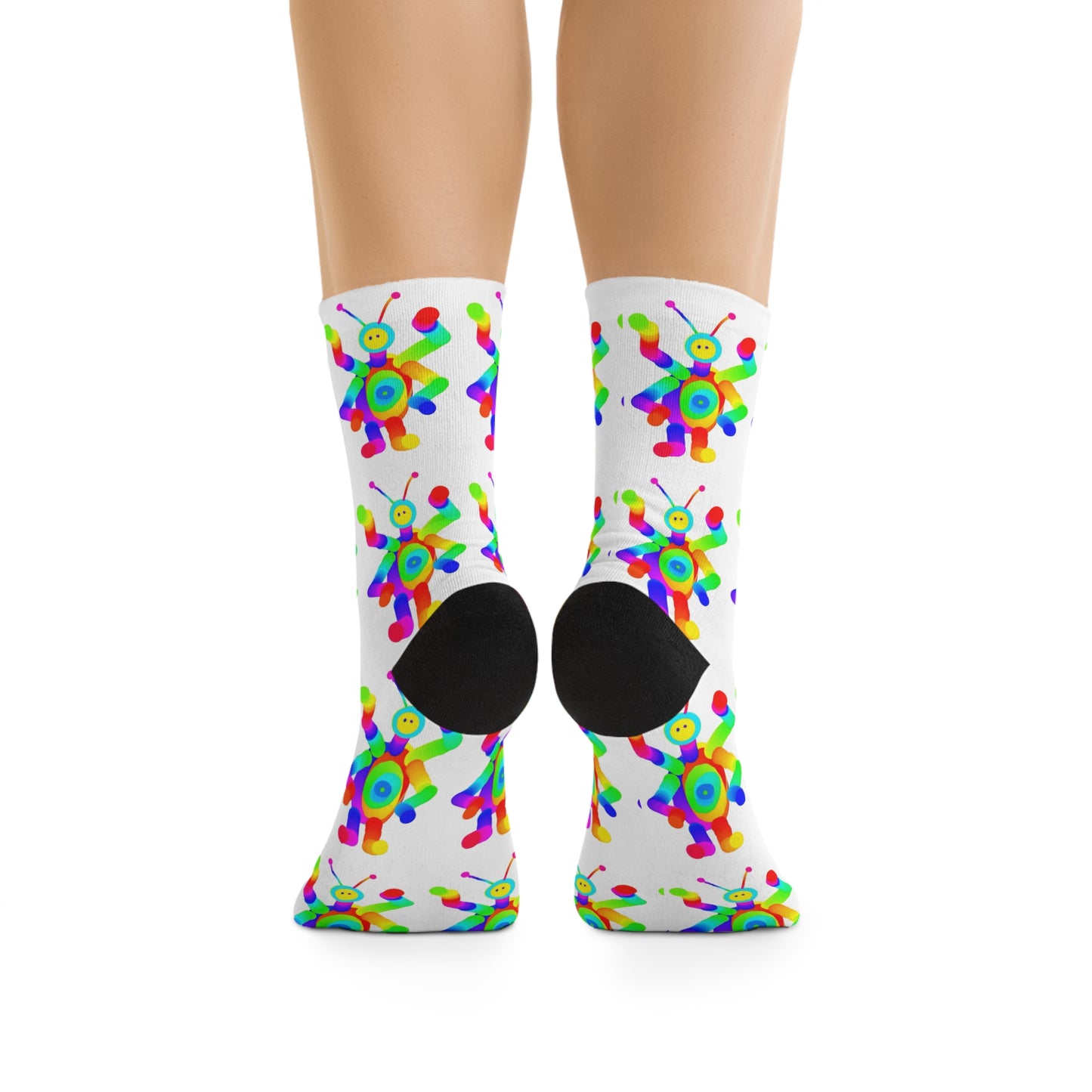 Four Armed Martian / White / Recycled Poly Socks