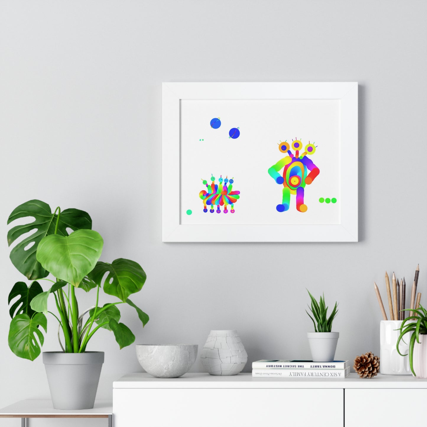 Three Headed Martian / Framed Horizontal Poster