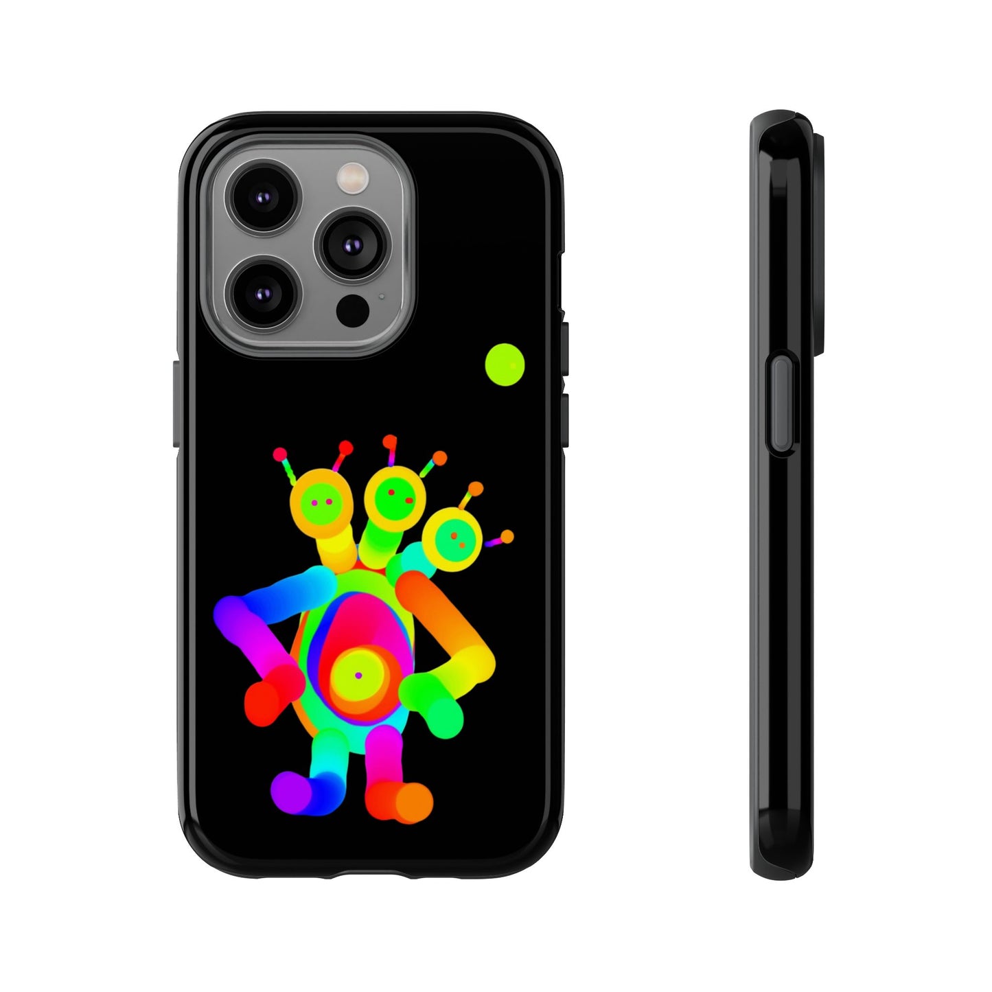 Three Headed Martian with Green Moon / Phone Cases