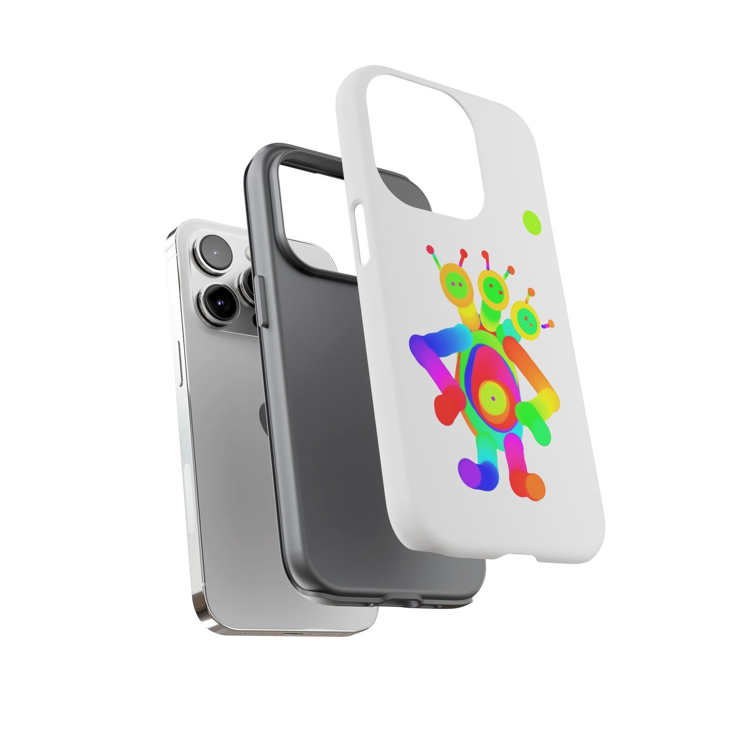 Three Headed Martian with Green Moon / Phone Cases