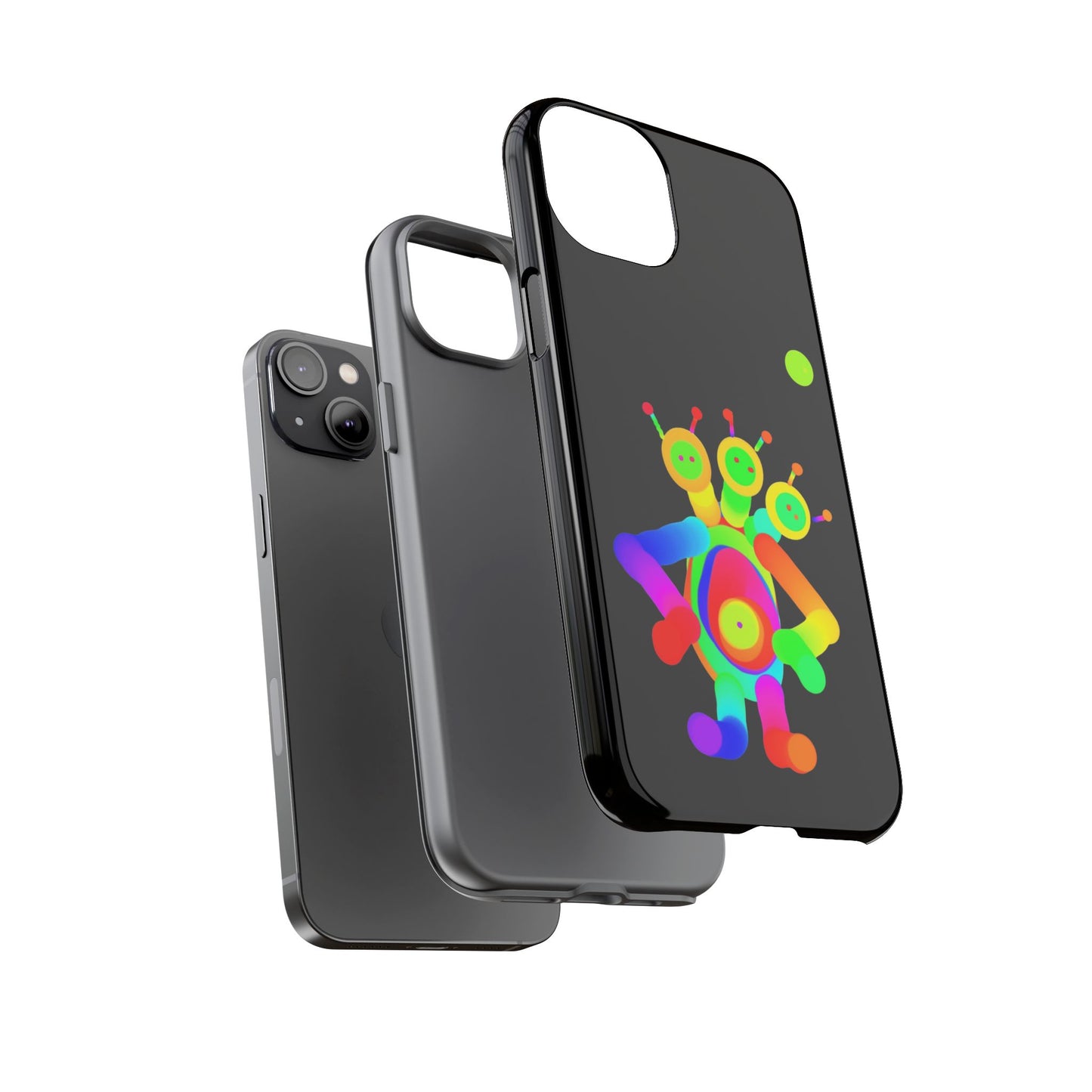 Three Headed Martian with Green Moon / Phone Cases