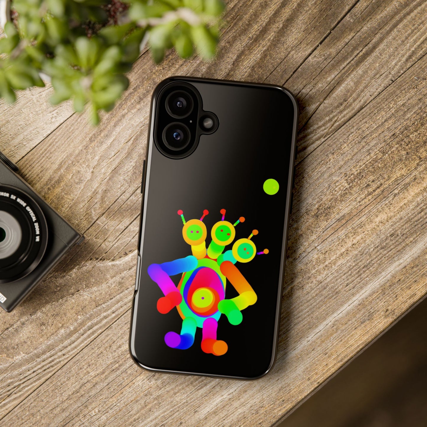 Three Headed Martian with Green Moon / Phone Cases