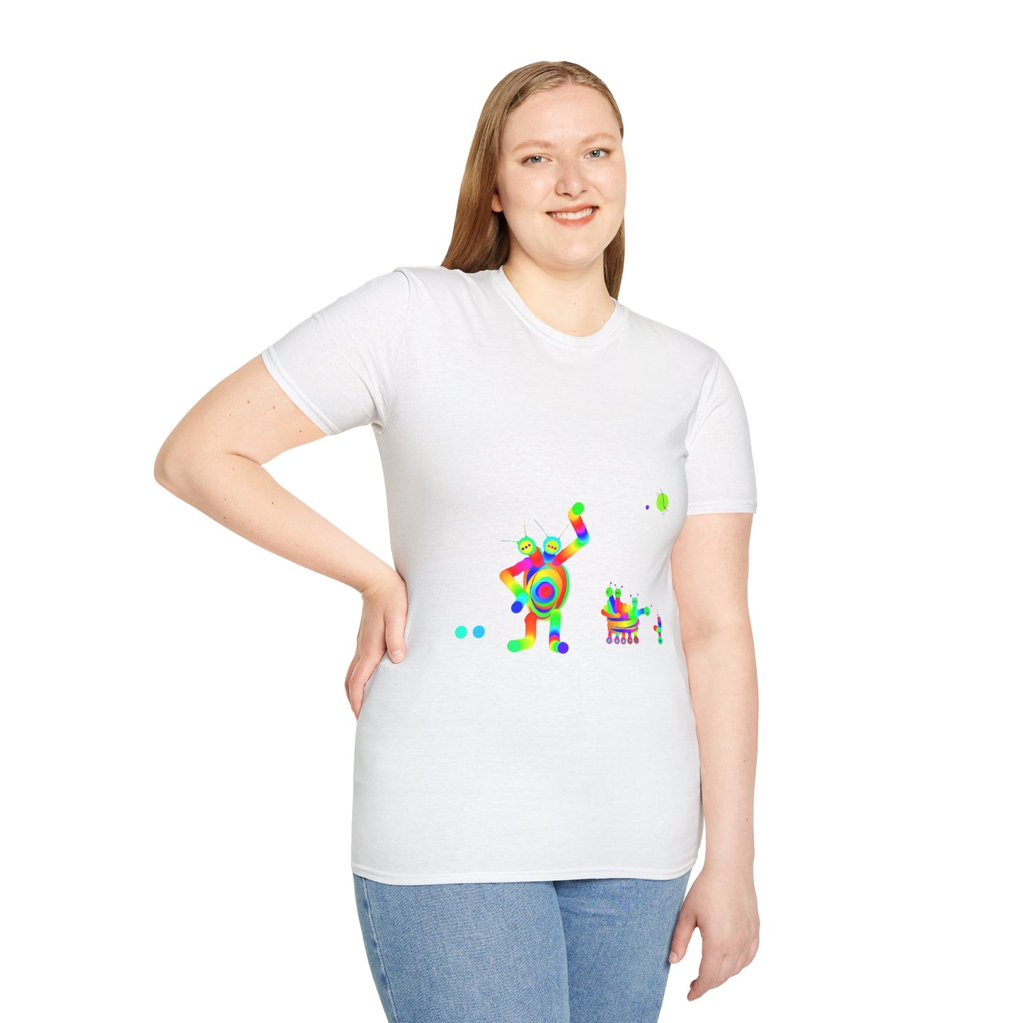 Two Headed Martian with Friends / Unisex Softstyle T-Shirt