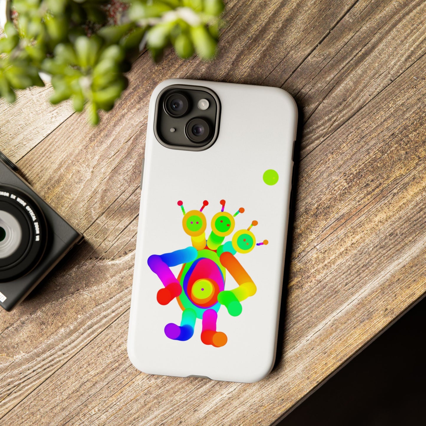 Three Headed Martian with Green Moon / Phone Cases