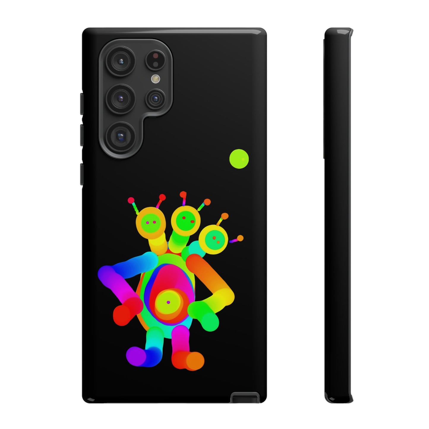 Three Headed Martian with Green Moon / Phone Cases