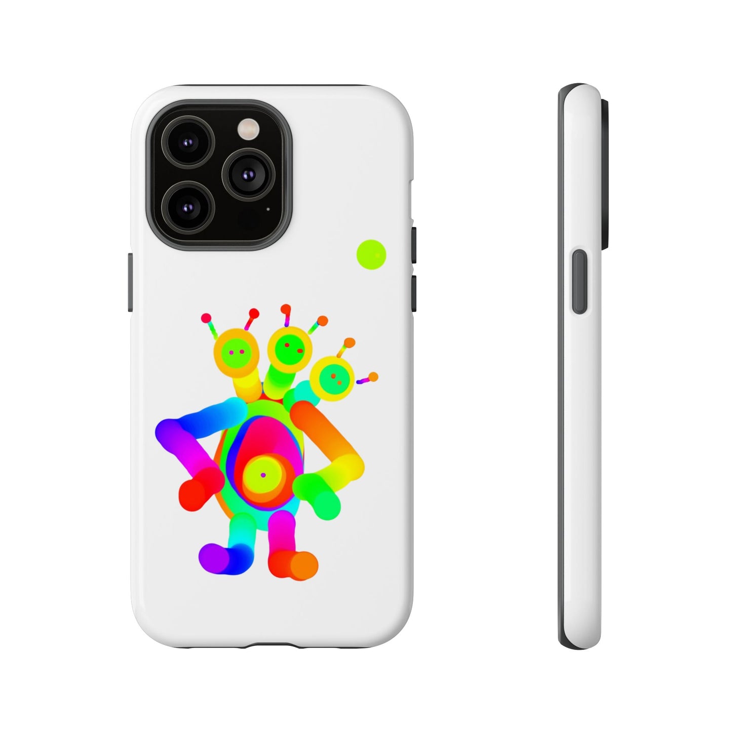 Three Headed Martian with Green Moon / Phone Cases