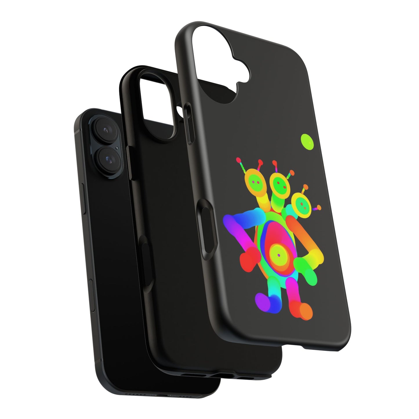Three Headed Martian with Green Moon / Phone Cases