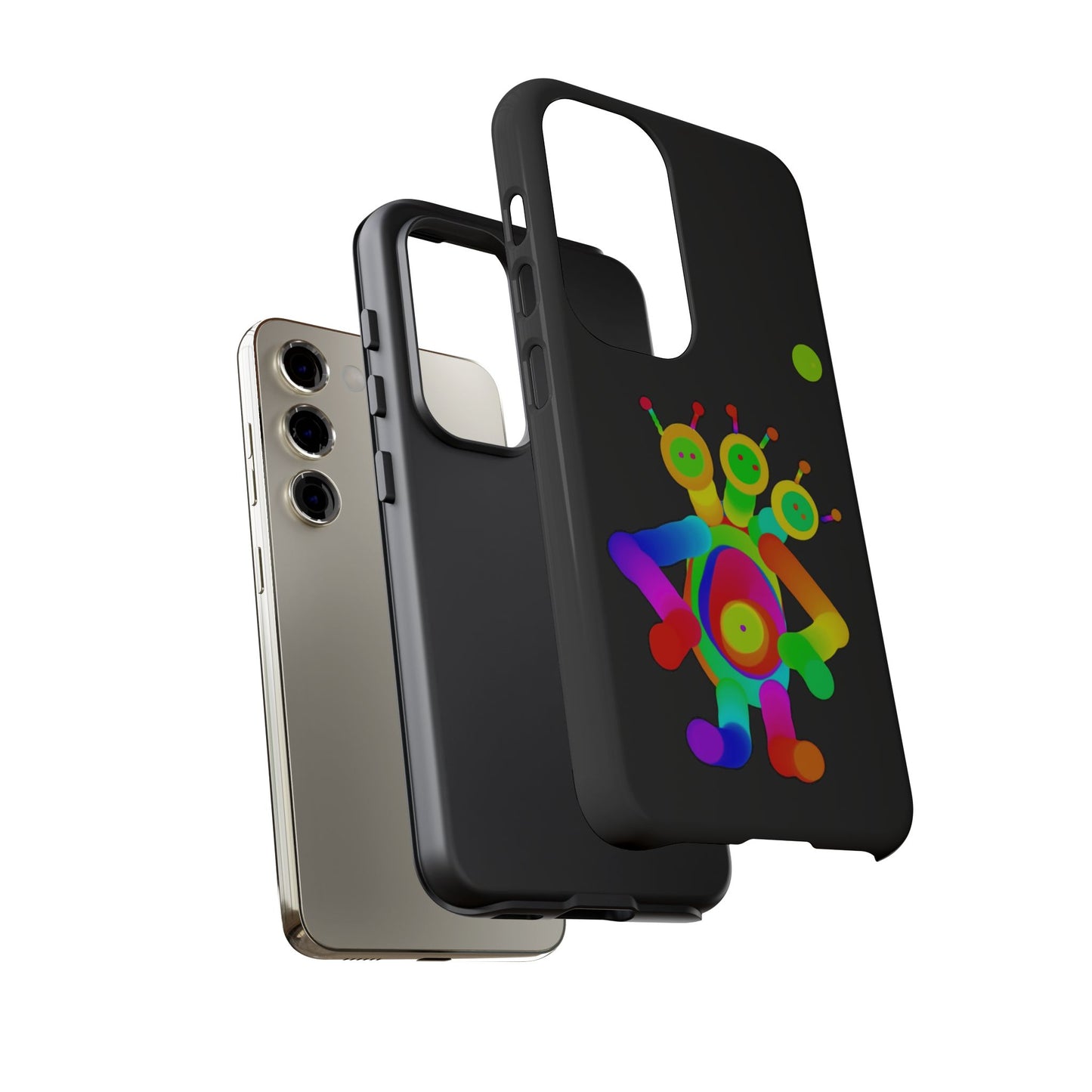 Three Headed Martian with Green Moon / Phone Cases