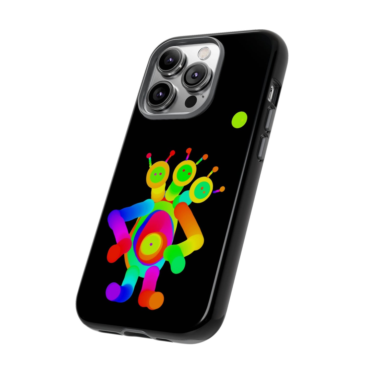 Three Headed Martian with Green Moon / Phone Cases