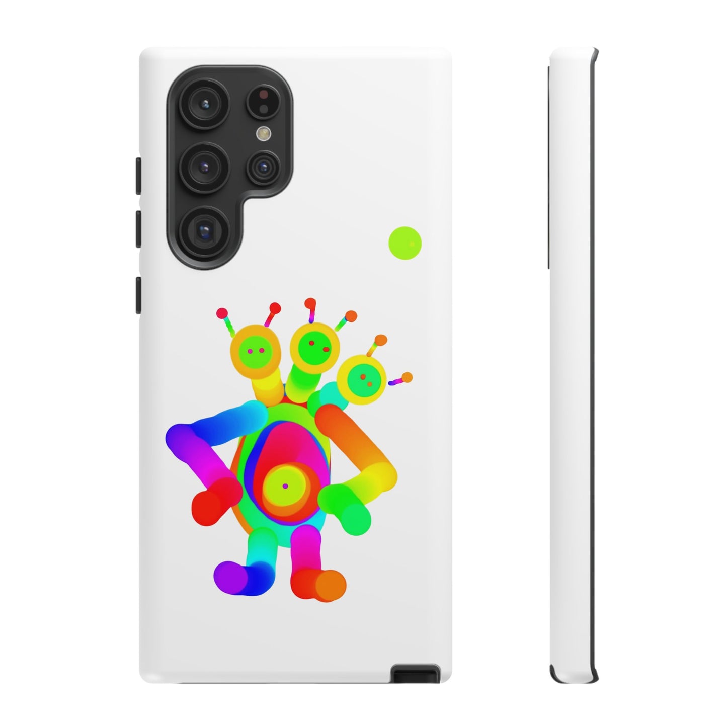 Three Headed Martian with Green Moon / Phone Cases