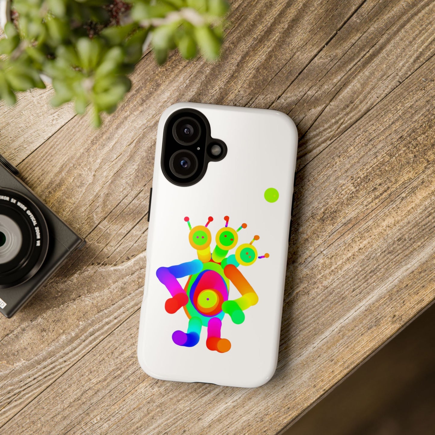Three Headed Martian with Green Moon / Phone Cases