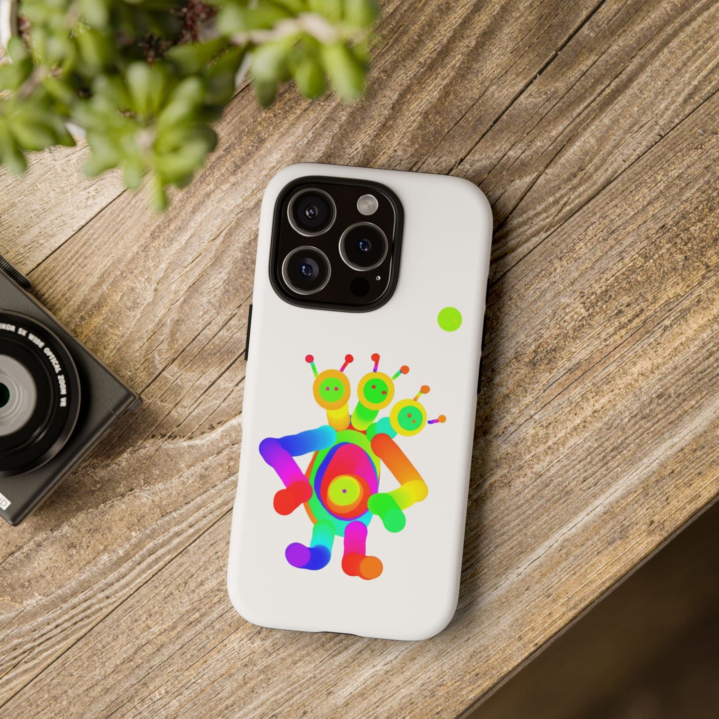 Three Headed Martian with Green Moon / Phone Cases