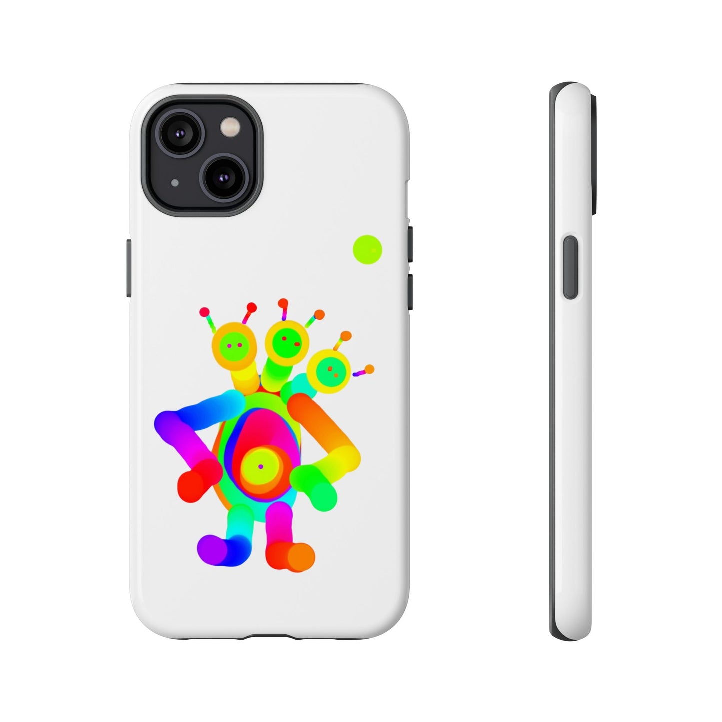 Three Headed Martian with Green Moon / Phone Cases