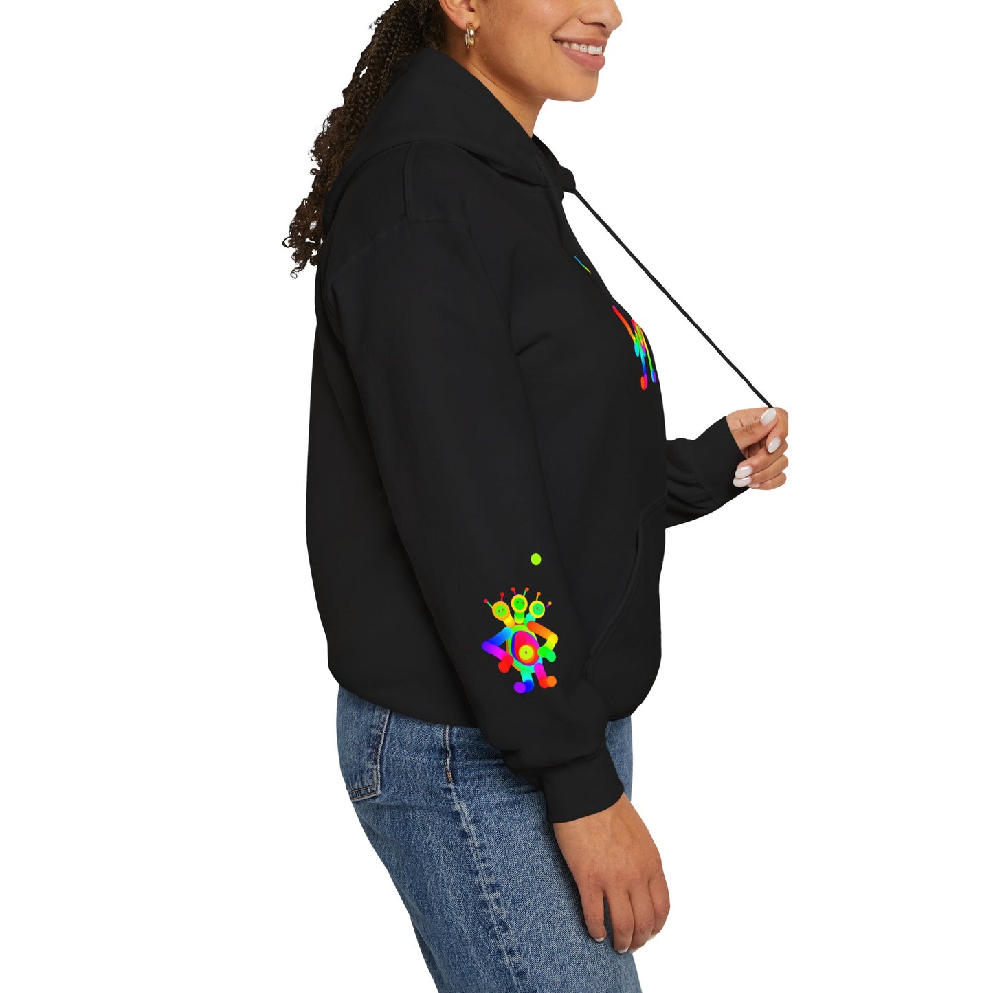 Waving Martian with Little Friend / Unisex Heavy Blend™ Hooded Sweatshirt
