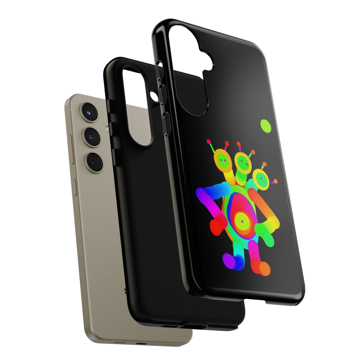 Three Headed Martian with Green Moon / Phone Cases