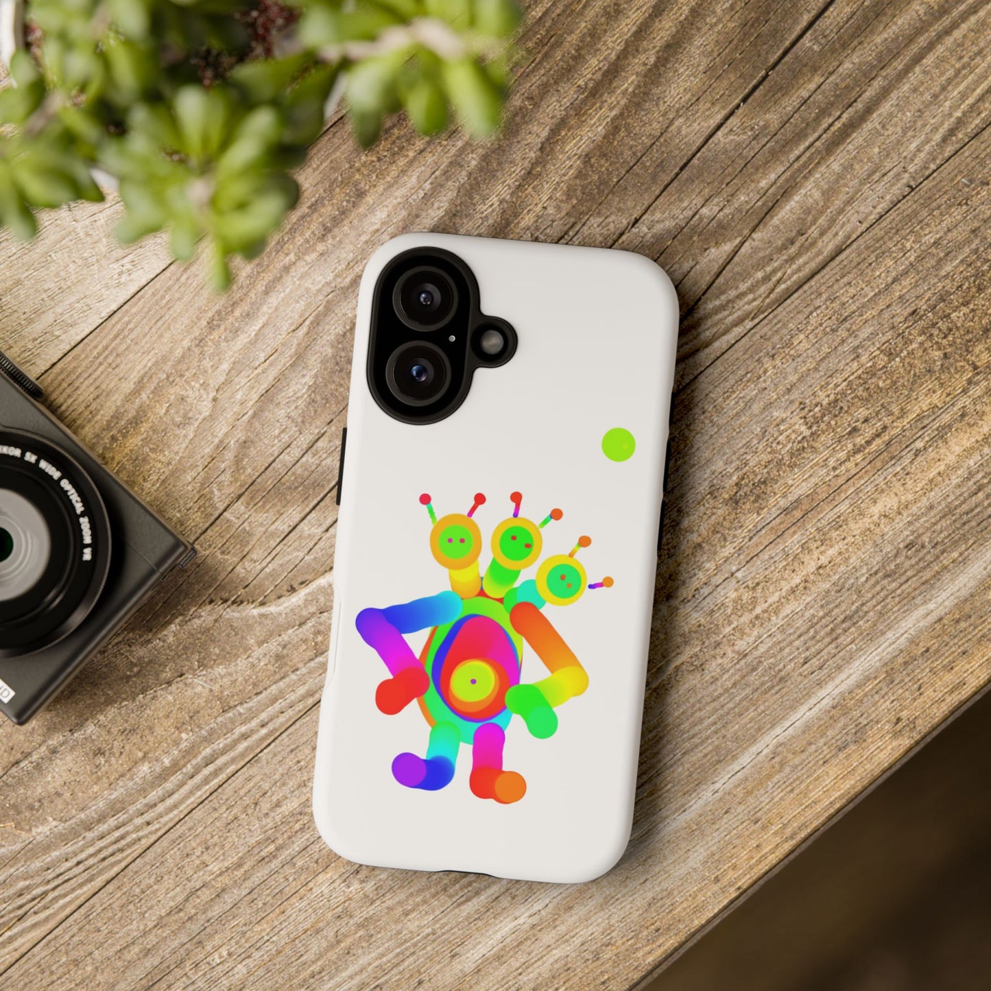 Three Headed Martian with Green Moon / Phone Cases