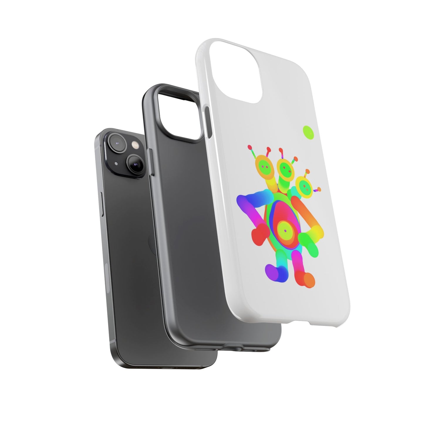 Three Headed Martian with Green Moon / Phone Cases