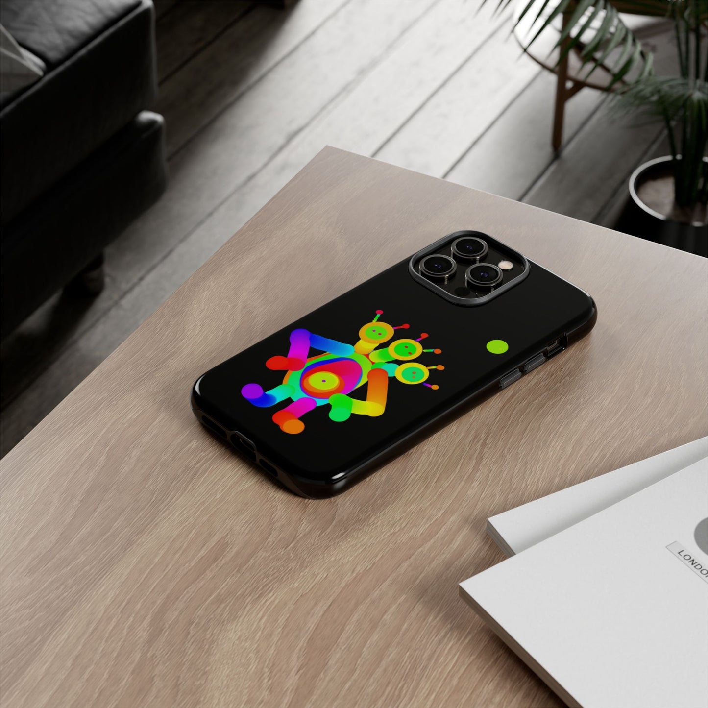 Three Headed Martian with Green Moon / Phone Cases