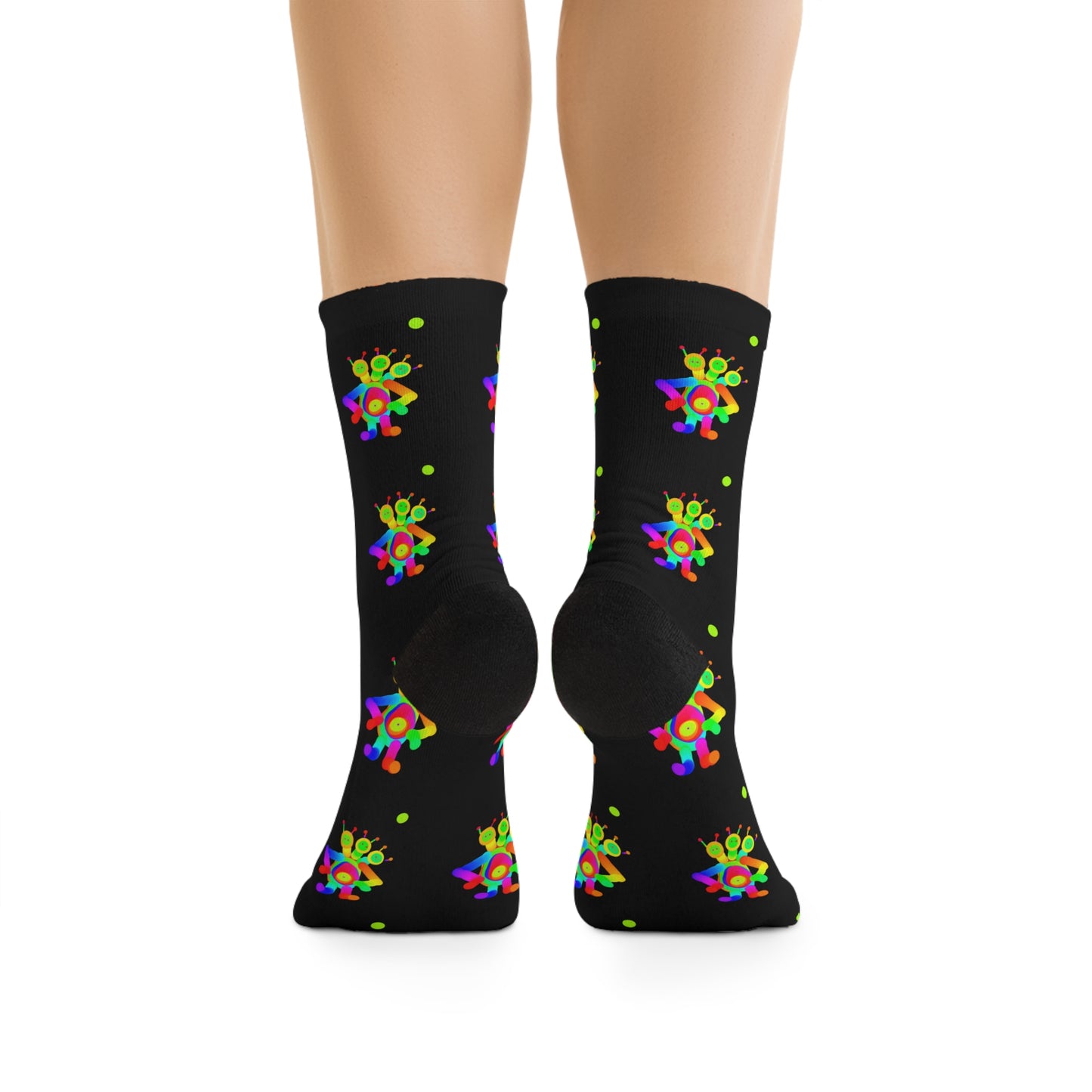 Three Headed Martian / Black / Recycled Poly Socks