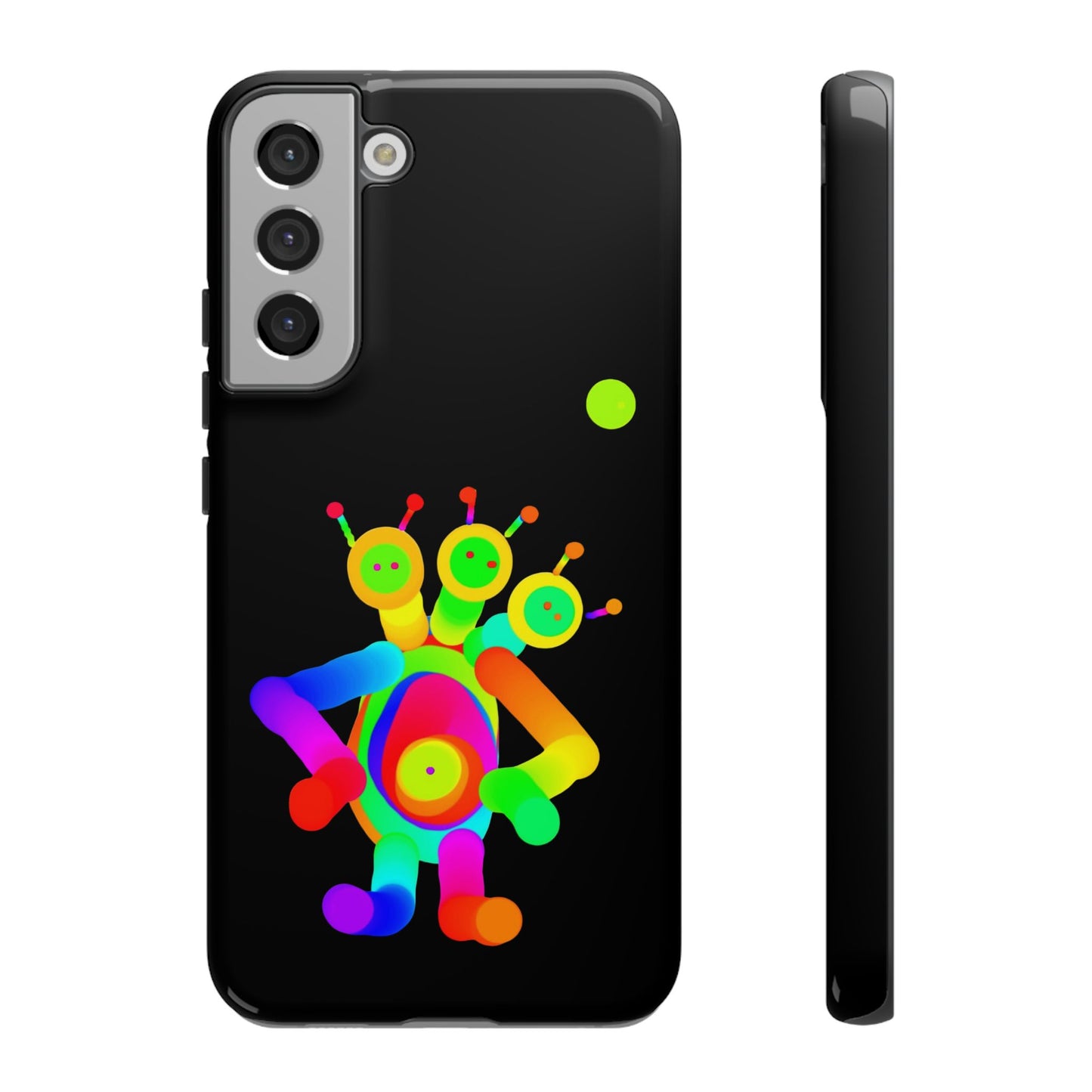 Three Headed Martian with Green Moon / Phone Cases