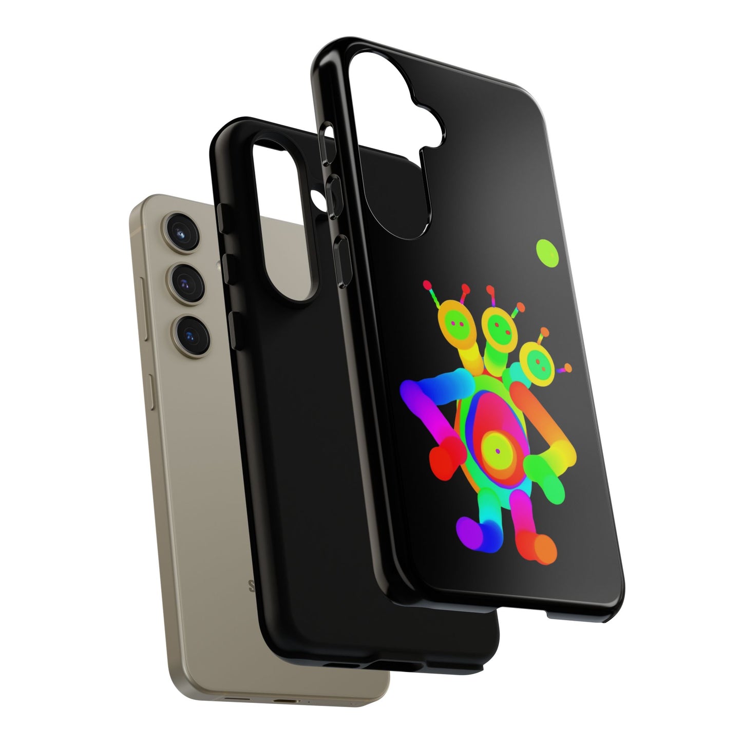 Three Headed Martian with Green Moon / Phone Cases