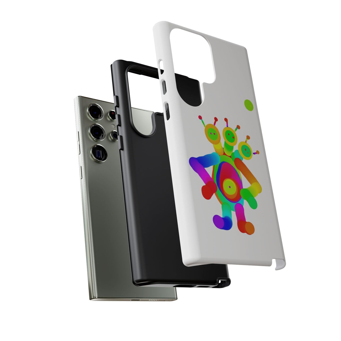 Three Headed Martian with Green Moon / Phone Cases