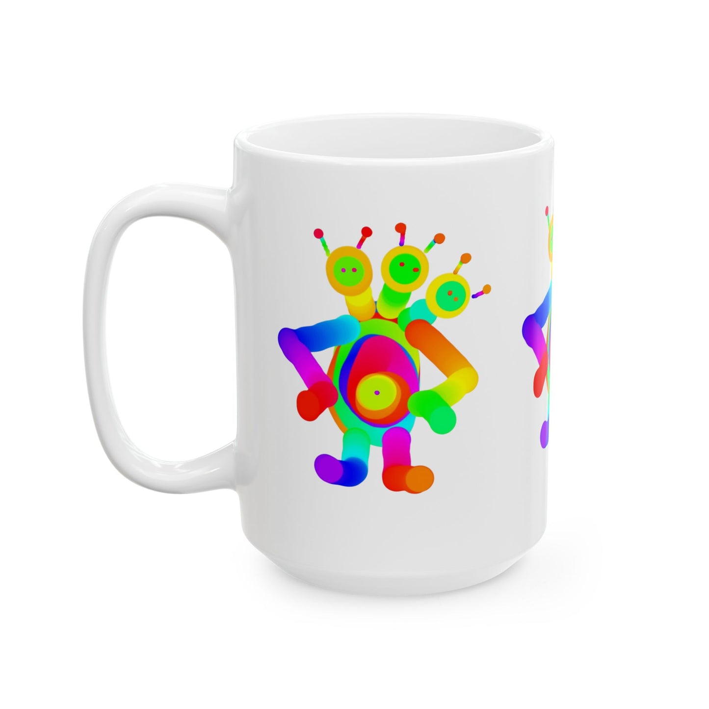 Three Headed Martian Ceramic Mug, (11oz, 15oz)