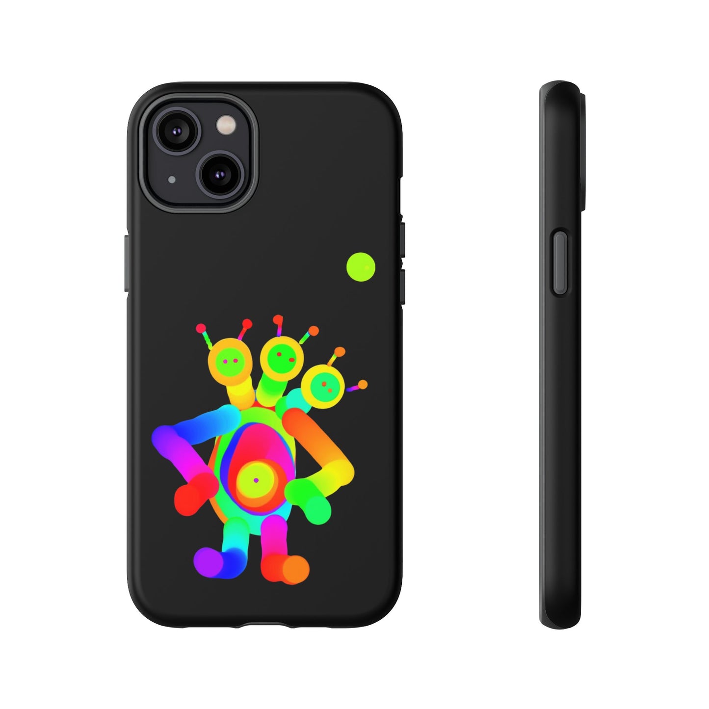 Three Headed Martian with Green Moon / Phone Cases
