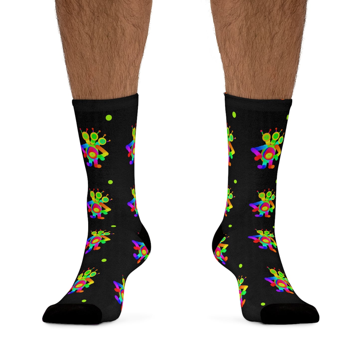 Three Headed Martian / Black / Recycled Poly Socks