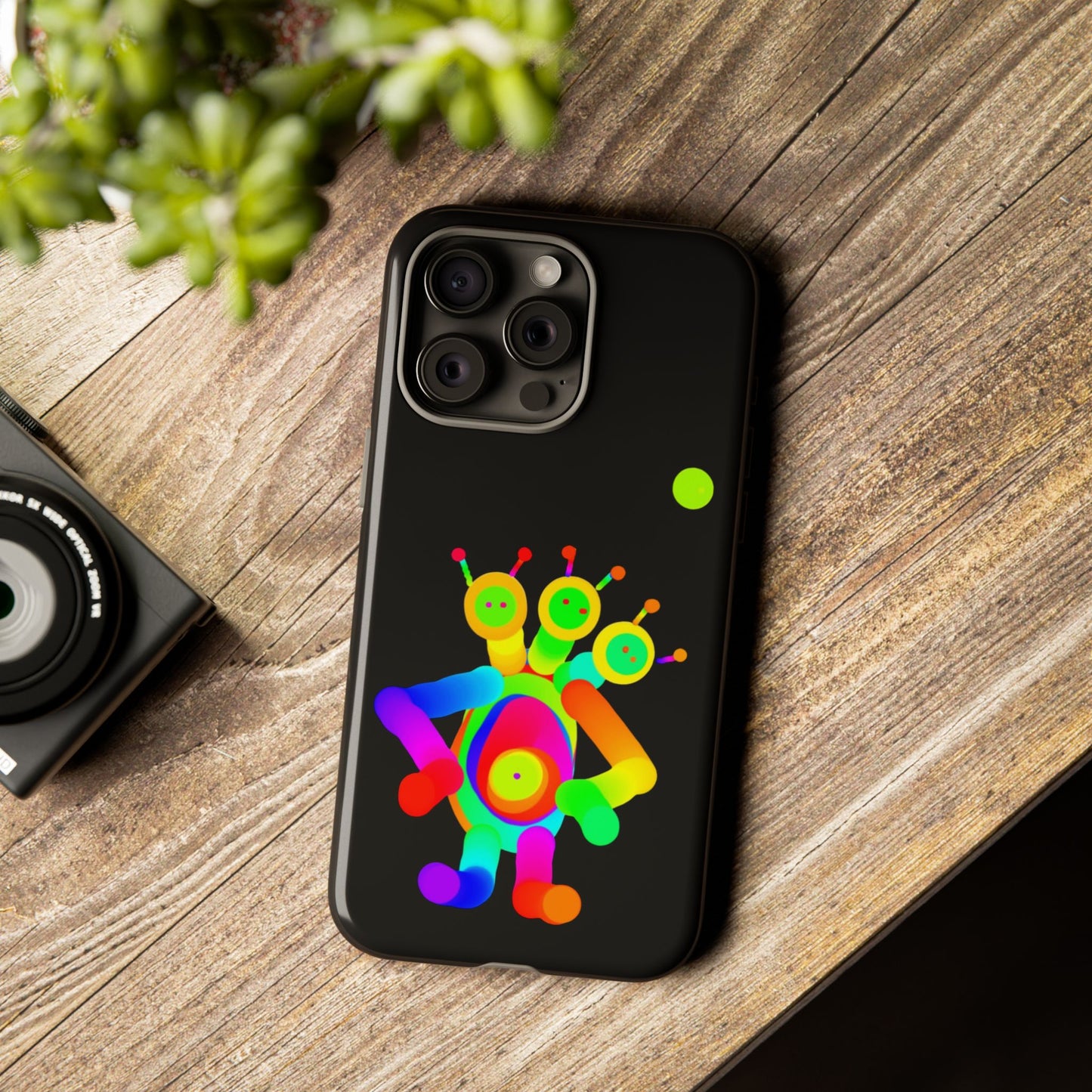 Three Headed Martian with Green Moon / Phone Cases