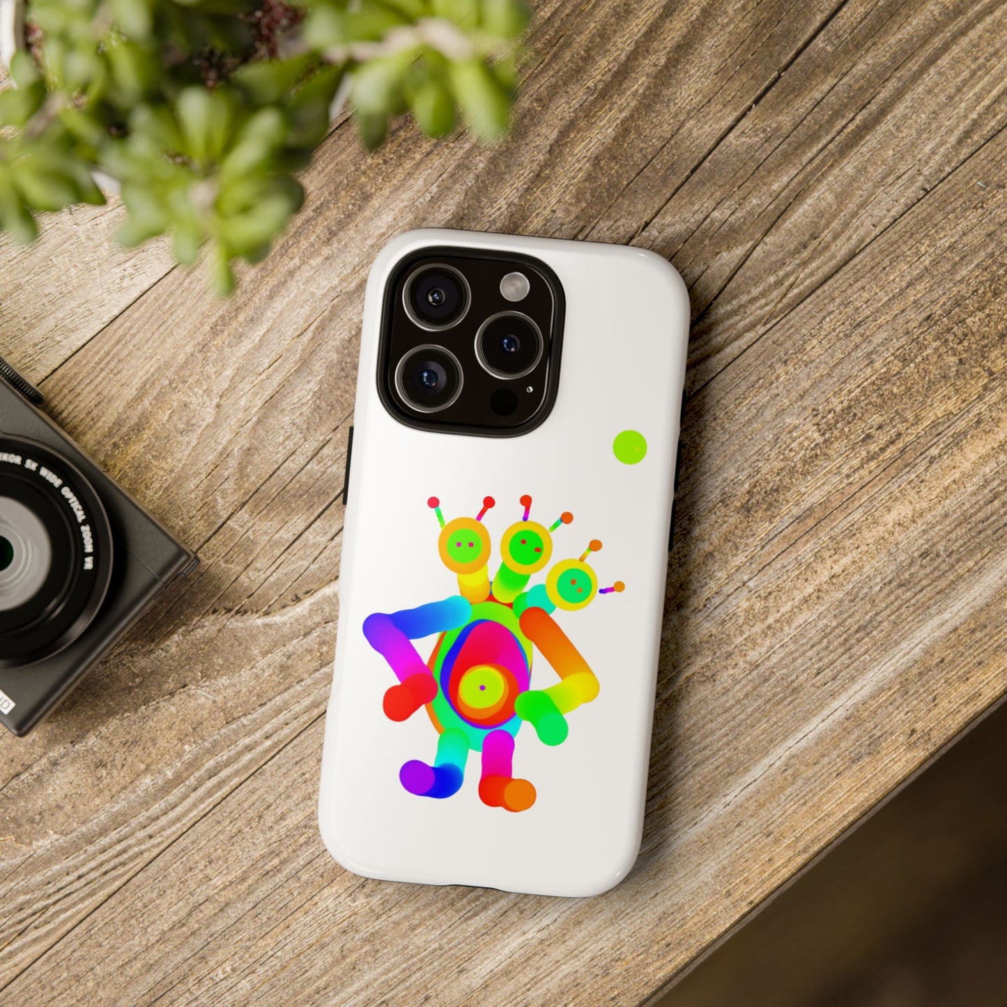 Three Headed Martian with Green Moon / Phone Cases