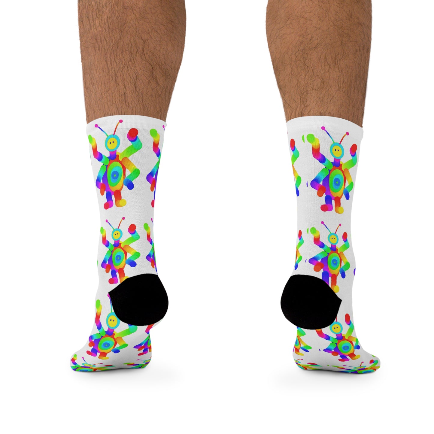 Four Armed Martian / White / Recycled Poly Socks