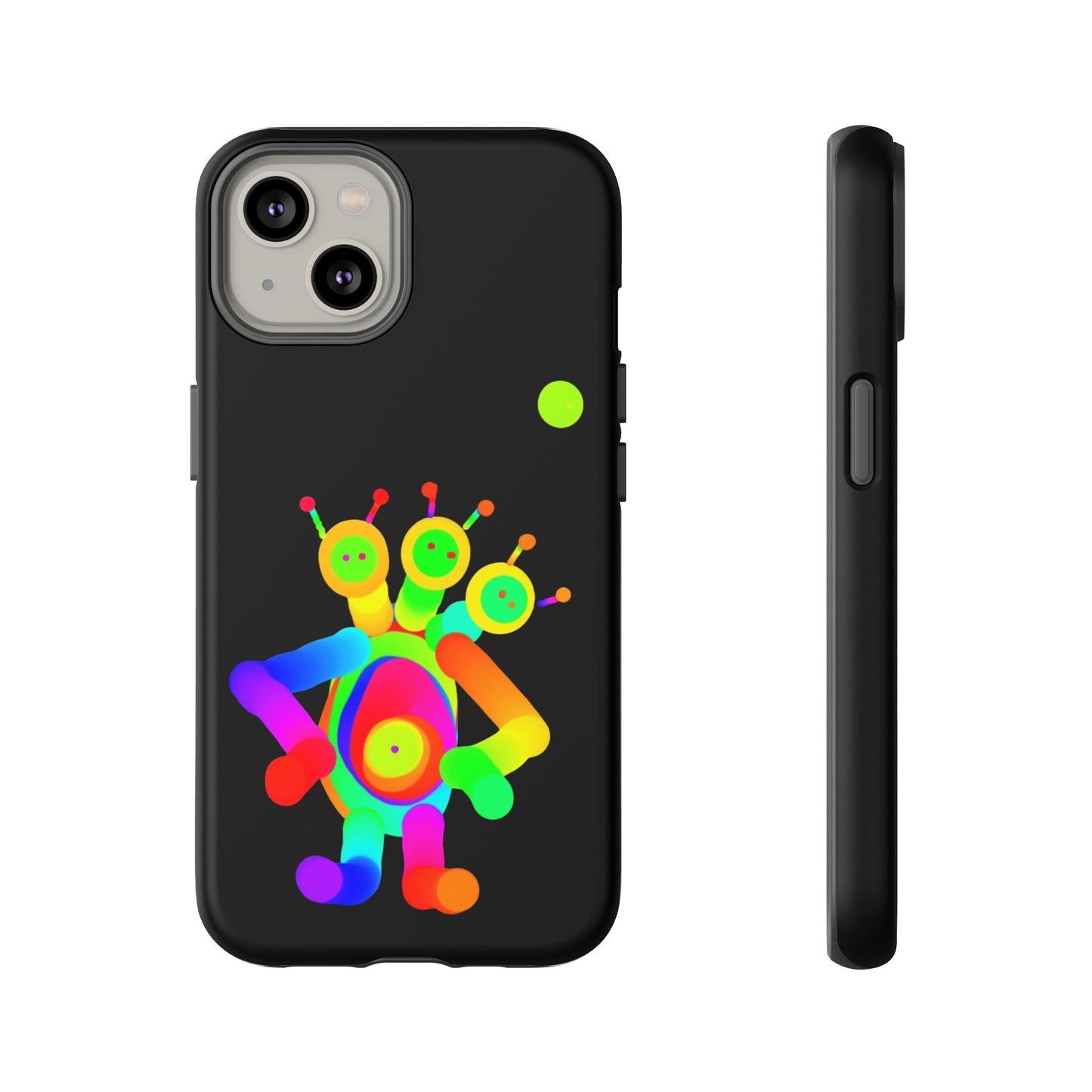 Three Headed Martian with Green Moon / Phone Cases