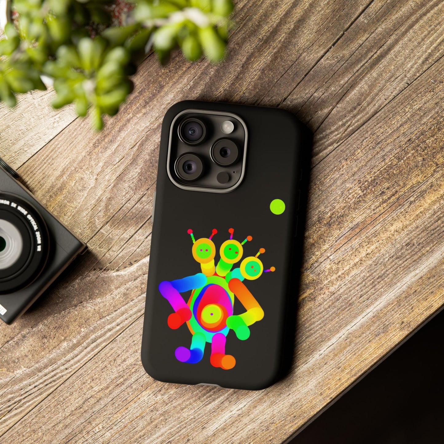 Three Headed Martian with Green Moon / Phone Cases