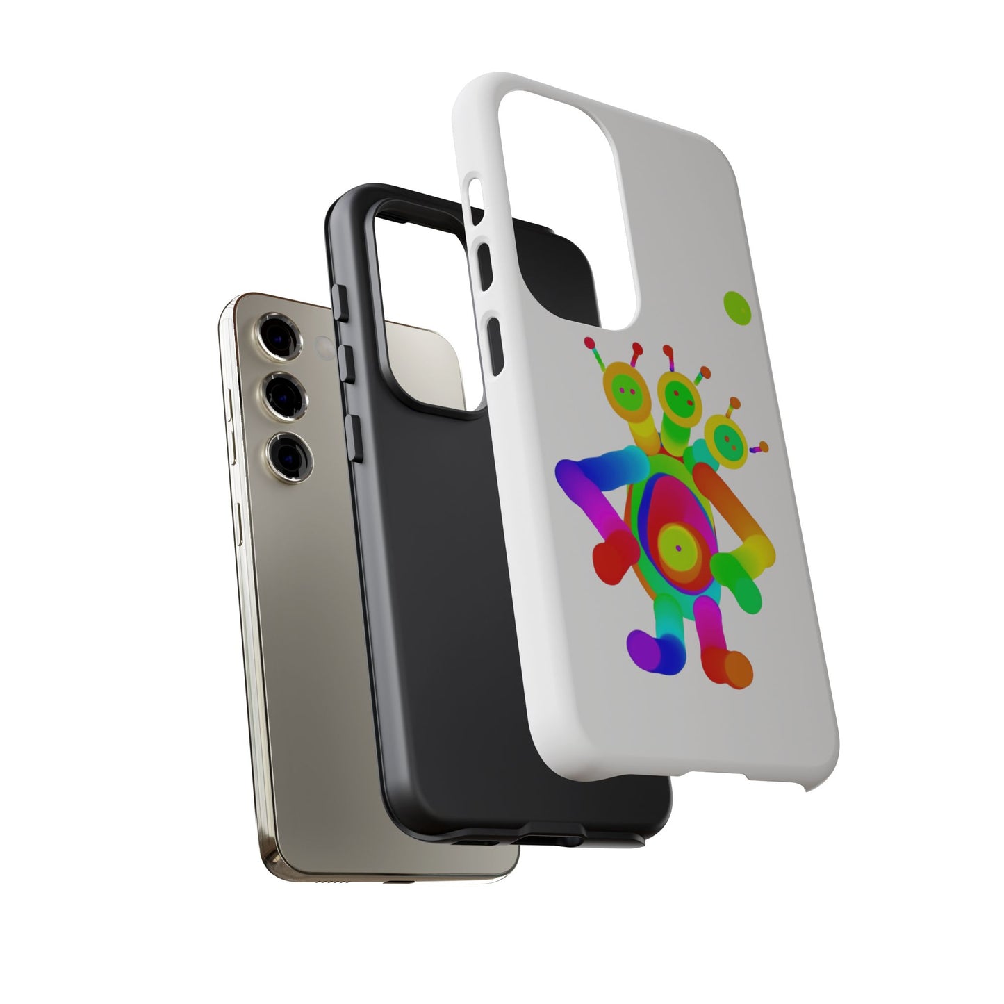 Three Headed Martian with Green Moon / Phone Cases