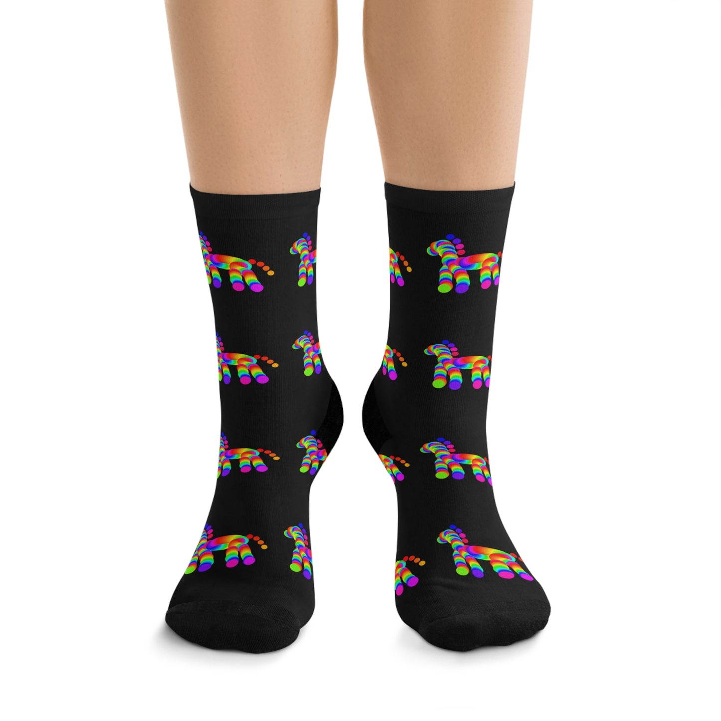 Martian Animal / Black / Recycled Poly Socks