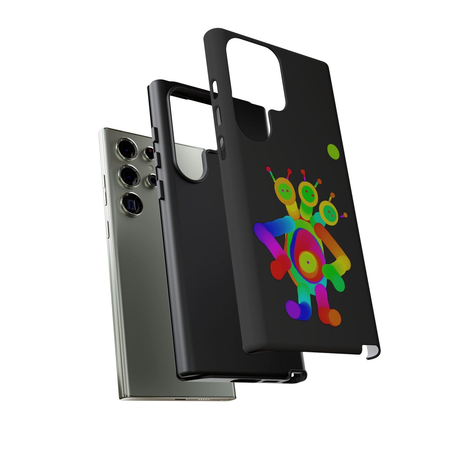 Three Headed Martian with Green Moon / Phone Cases