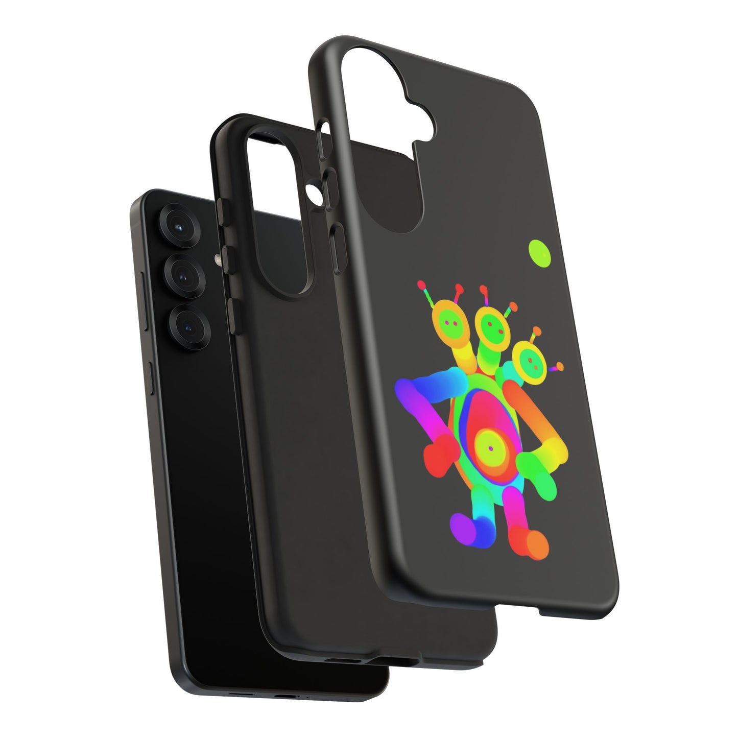 Three Headed Martian with Green Moon / Phone Cases
