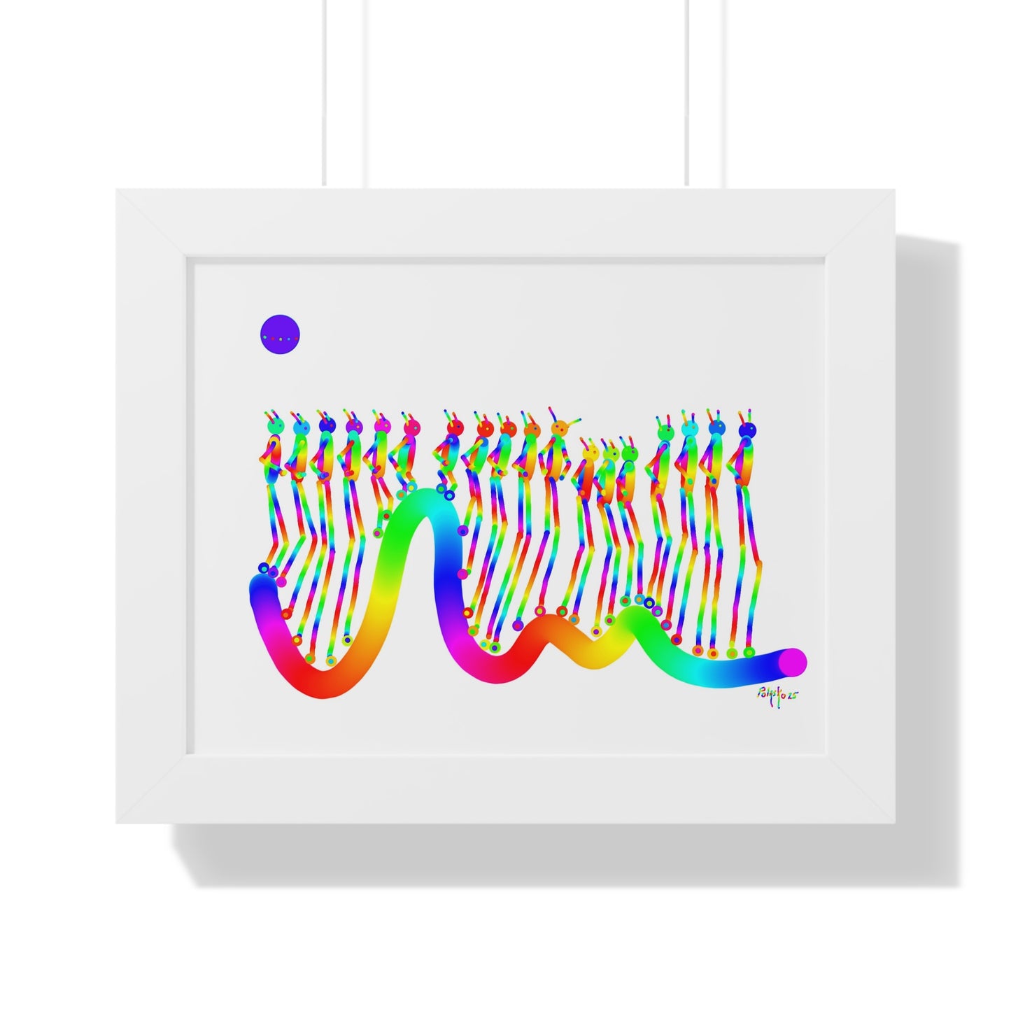 Martians Going Together to the Right / Framed Horizontal Poster