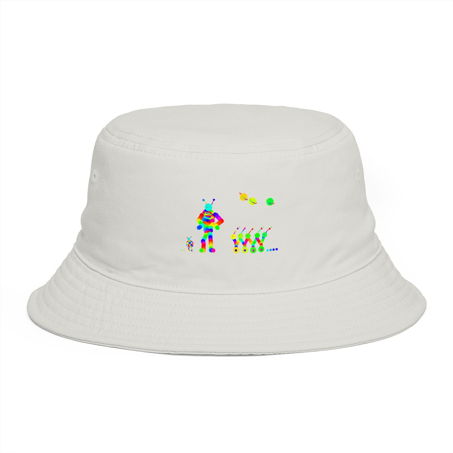 Marty Martians Martian with His Little Friend and Robot Bucket Hat