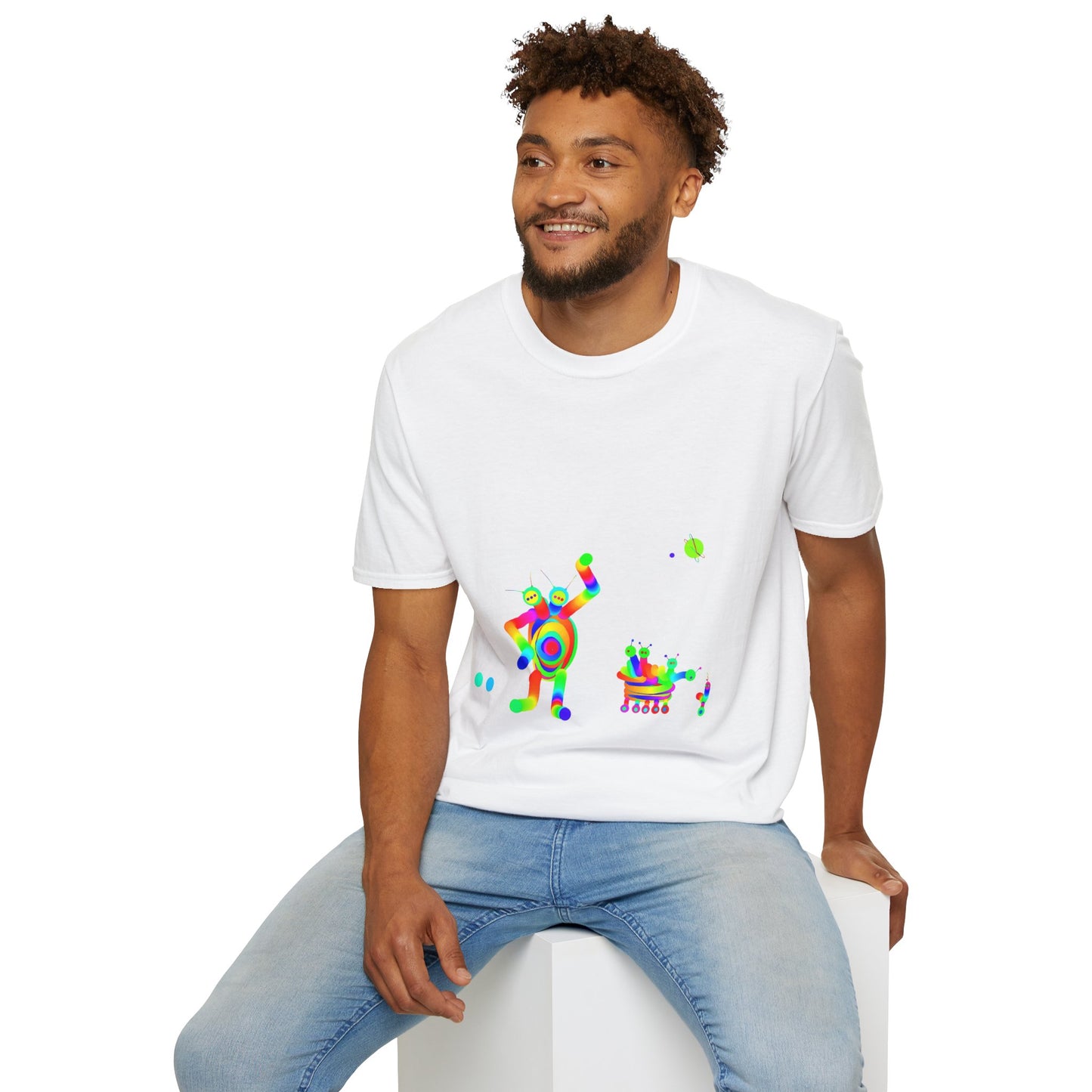 Two Headed Martian with Friends / Unisex Softstyle T-Shirt