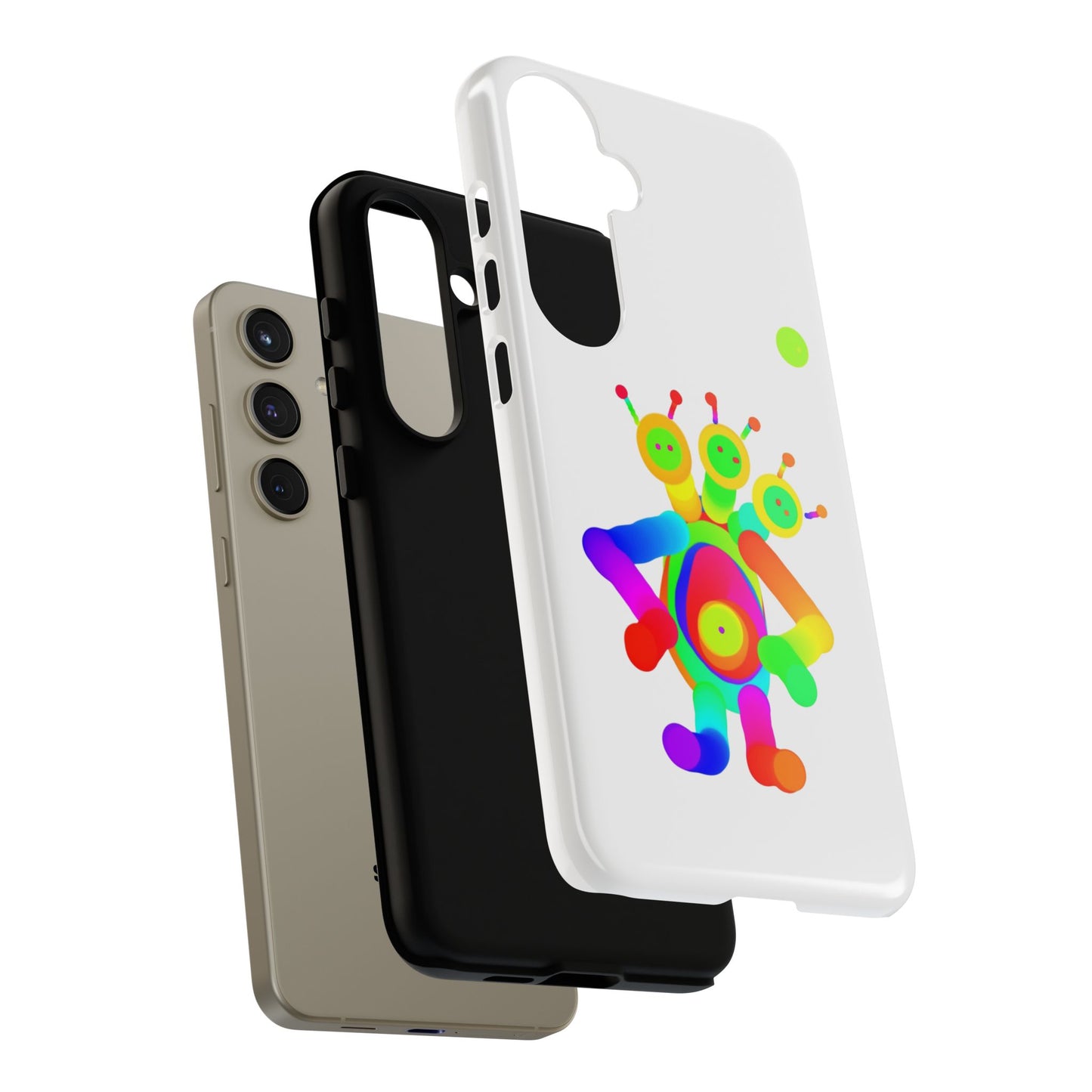 Three Headed Martian with Green Moon / Phone Cases