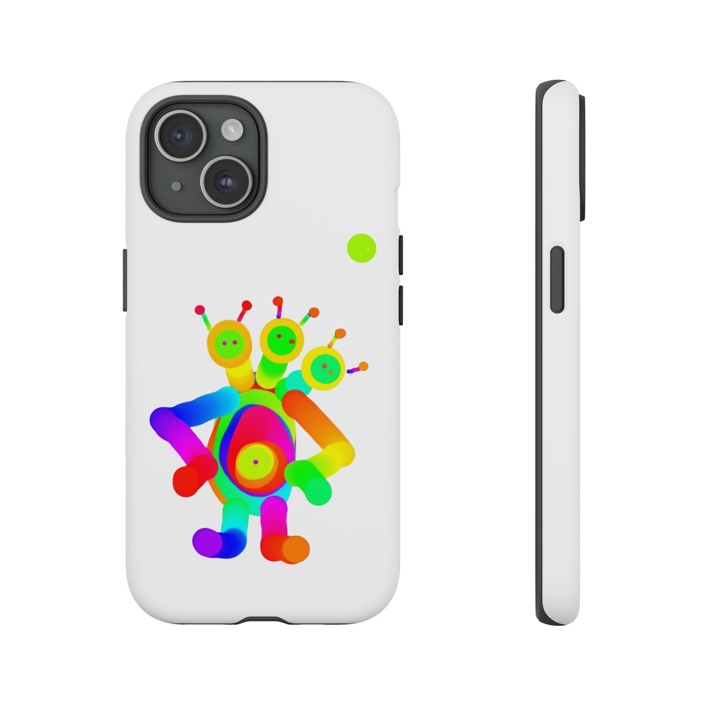 Three Headed Martian with Green Moon / Phone Cases