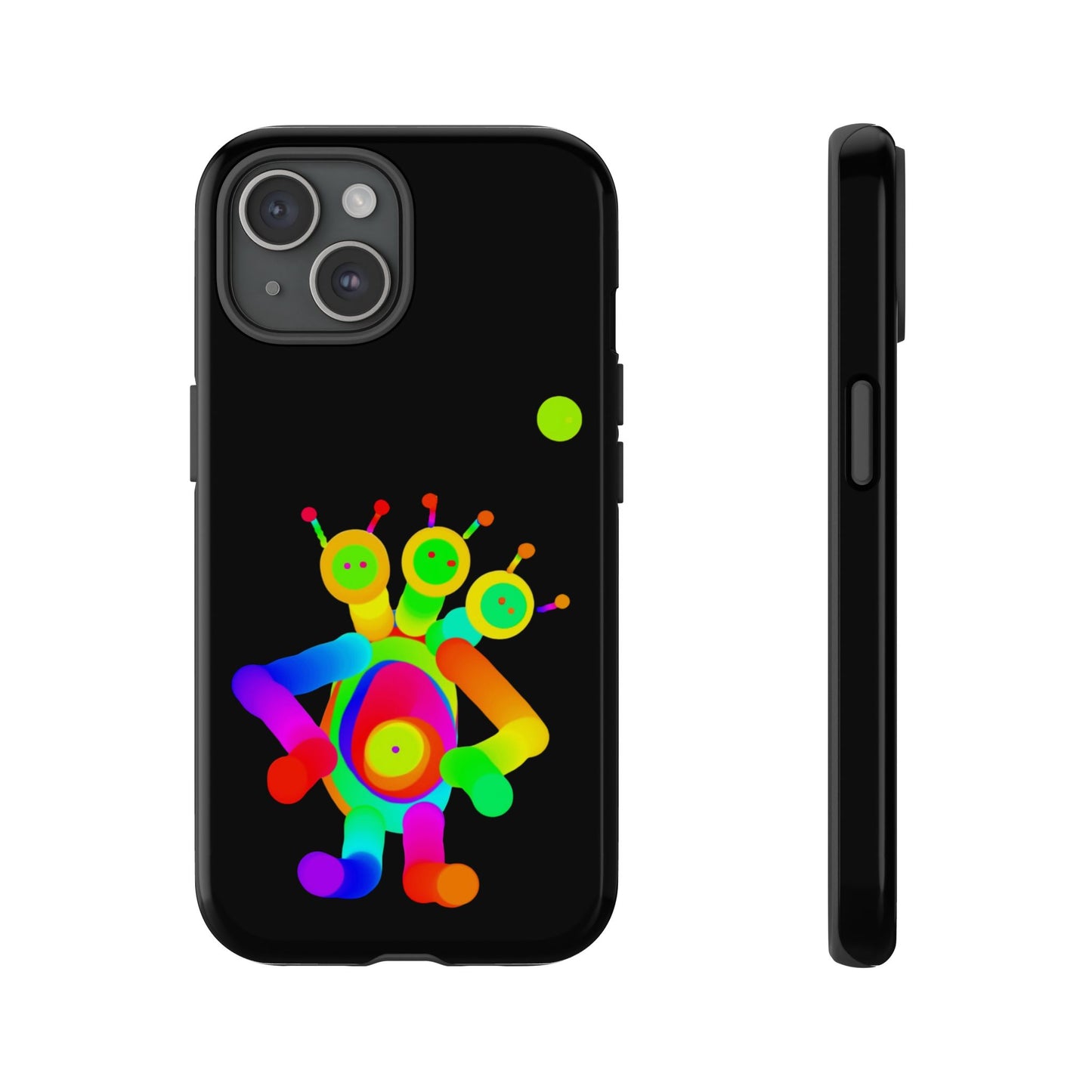 Three Headed Martian with Green Moon / Phone Cases