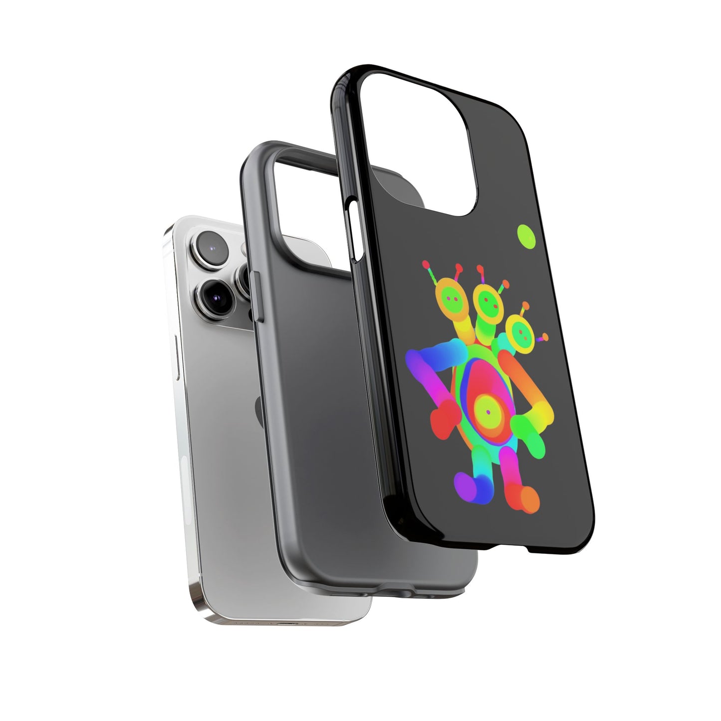 Three Headed Martian with Green Moon / Phone Cases
