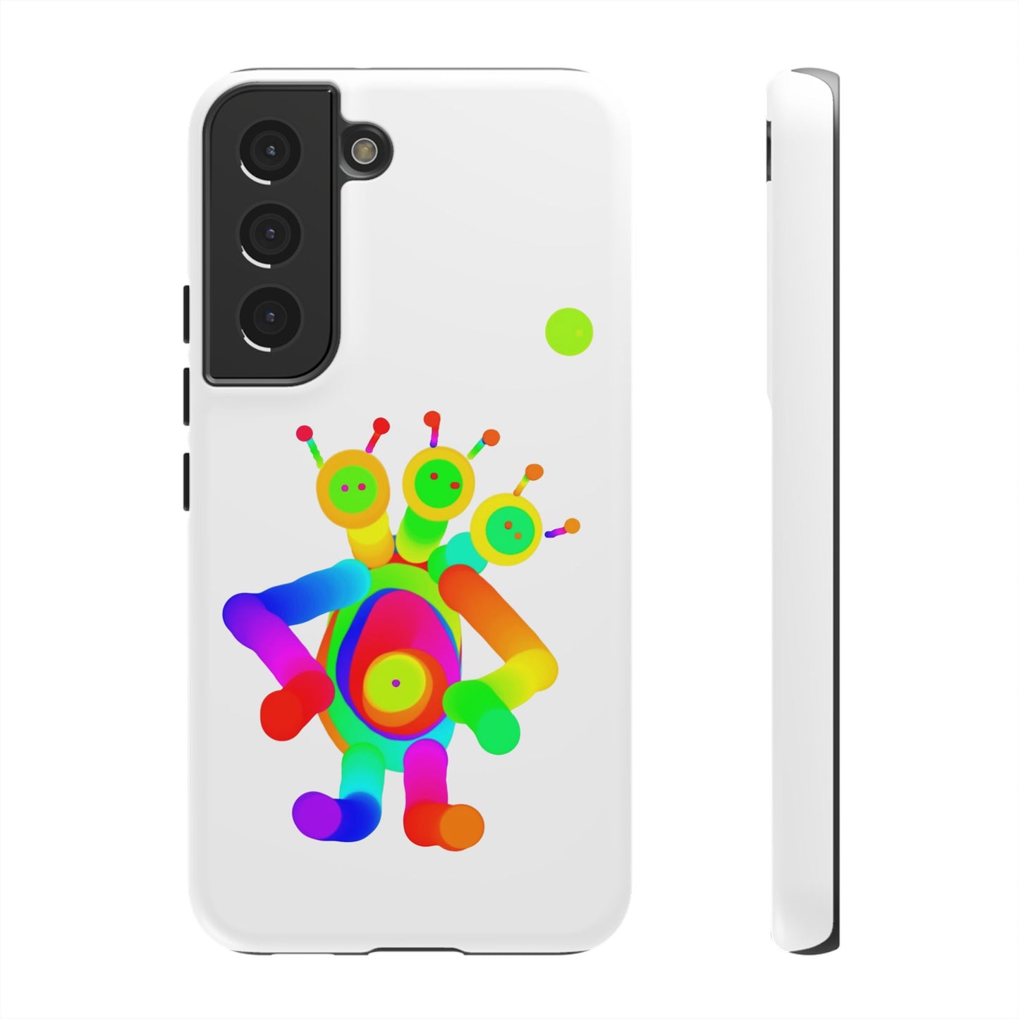 Three Headed Martian with Green Moon / Phone Cases