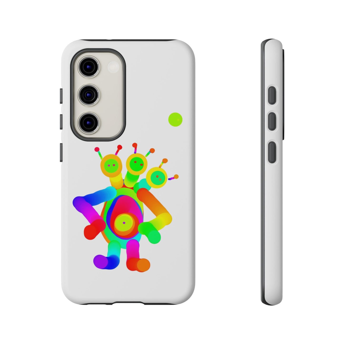 Three Headed Martian with Green Moon / Phone Cases