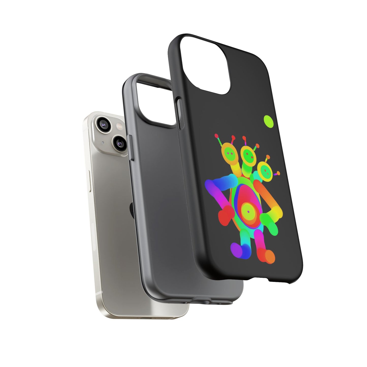 Three Headed Martian with Green Moon / Phone Cases